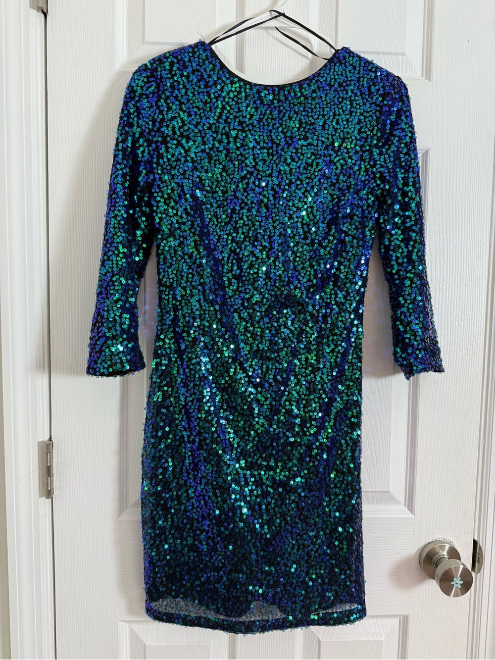 H&M Teal and Blue Sequin Mini Dress